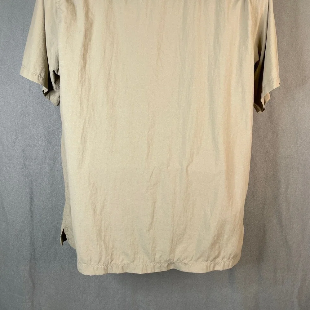 The North Face Men's Large Khaki Tan Ripstop Nylon Short Sleeve Hiking Shirt